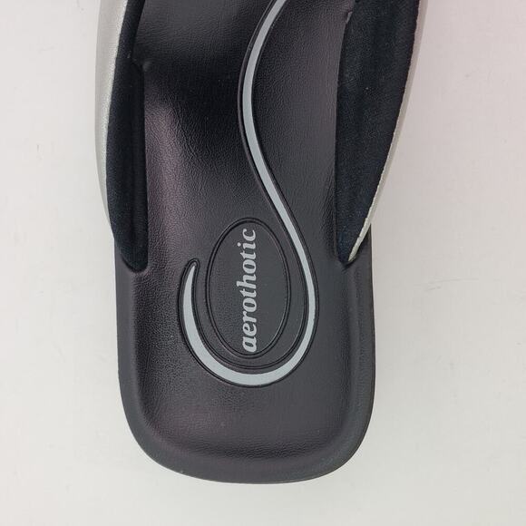 Aerothotic Pearly Fume Womens Size EU 39 US 8 Black Silver Flip Flop Sandals - Picture 10 of 11